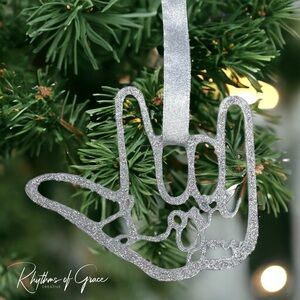 Brand New Metal Christmas Ornament - "I Love You" Sign Language